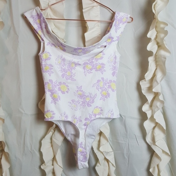 NWT Free People So Much off the Shoulder Bodysuit XS Floral - Picture 3 of 8